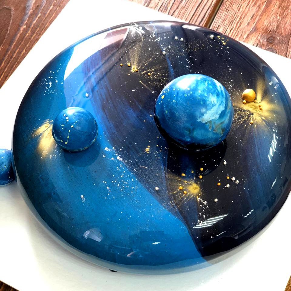 торт, муссовый, космос, планеты